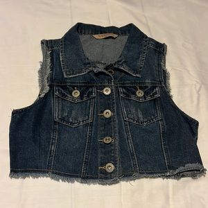 Cropped Jean Vest